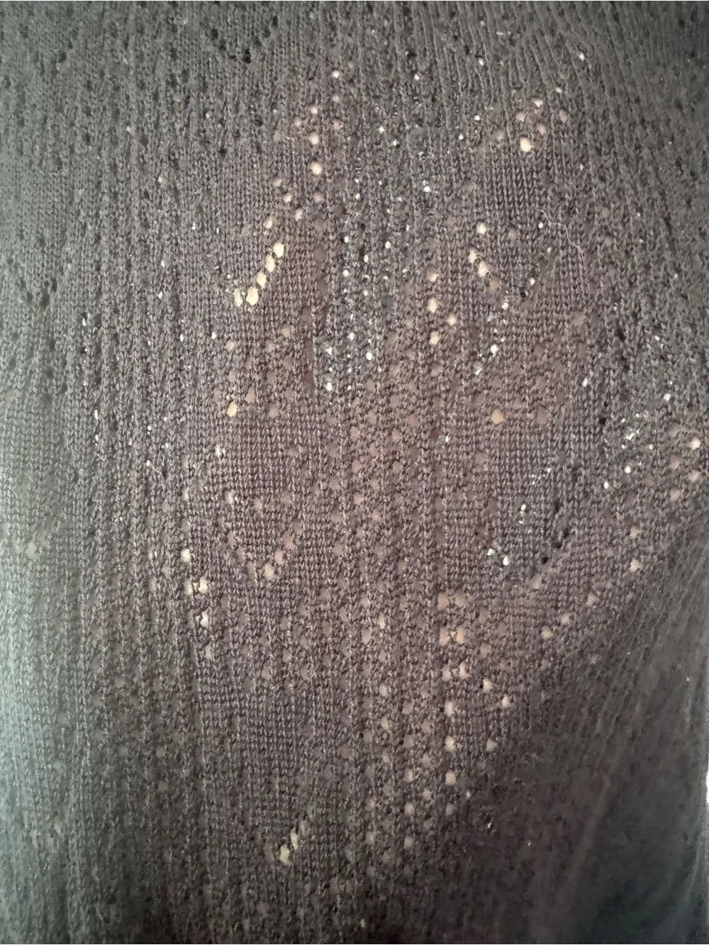 Free People Black Long Sleeve Sheer Pointelle Knit Bodysuit Small